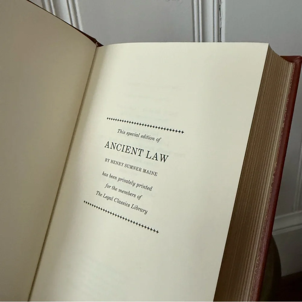Ancient Law by Henry Sumner Maine Leather Bound Vintage Hardcover Book